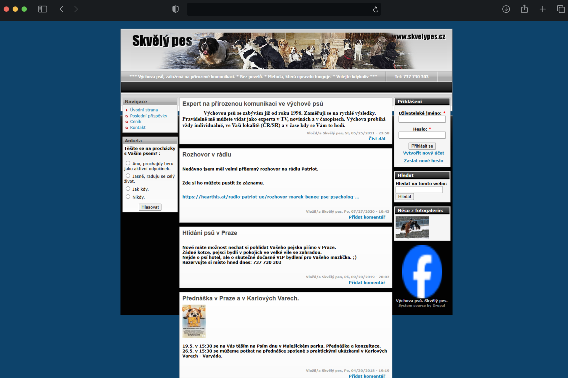 Původní web Skvělý pes